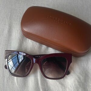 Brand new Longchamp LO650s sunglasses burgundy color. case has some scratches